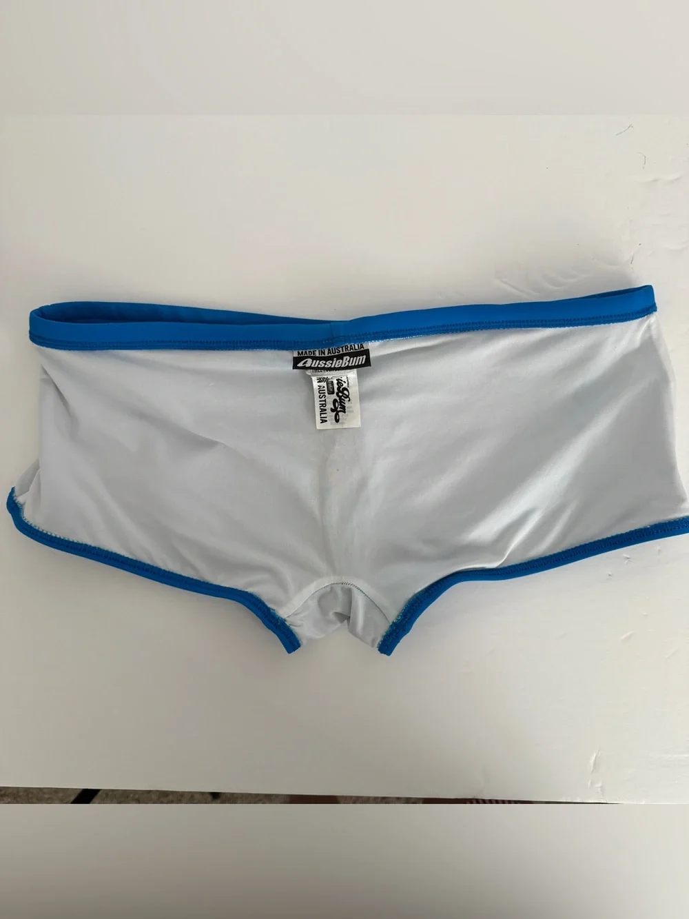 AussieBum Men’s Blue Swim Trunk Square Cut Swimwear Size L Made in Australia